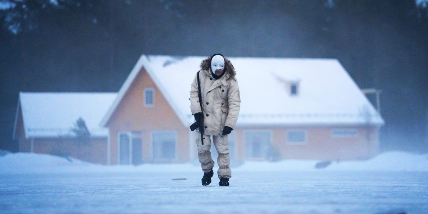 Safin walks over a frozen lake in No Time To Die