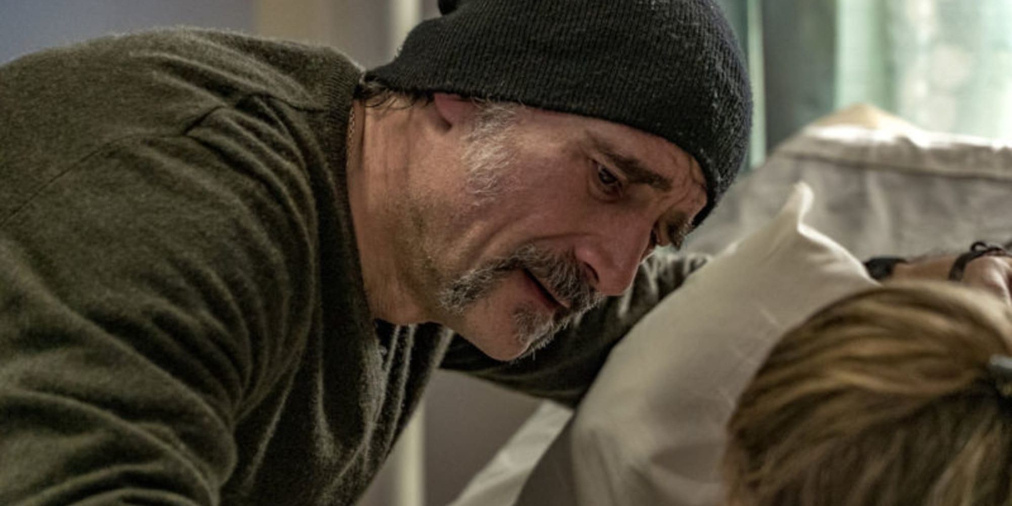 Olinsky visits his daughter in hospital after she was caught up in a warehouse fire in Chicago PD