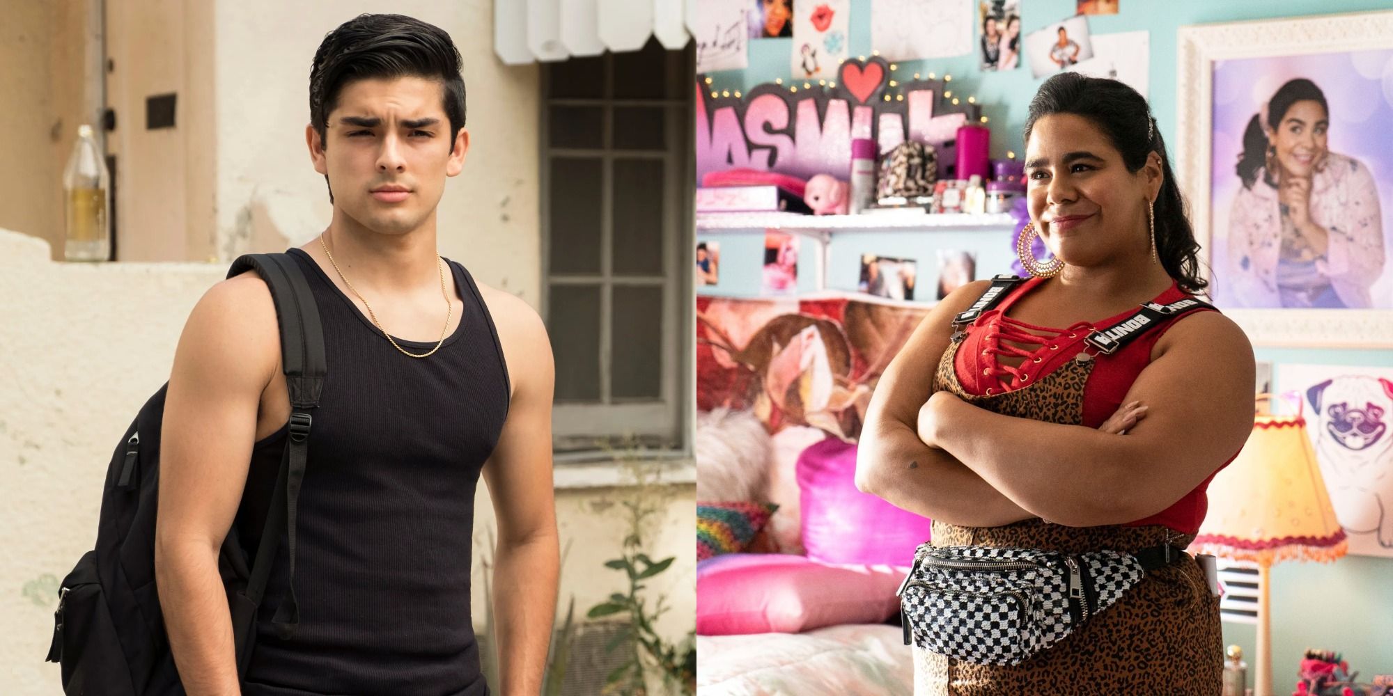 Split image of Cesar and Jasmine from On My Block
