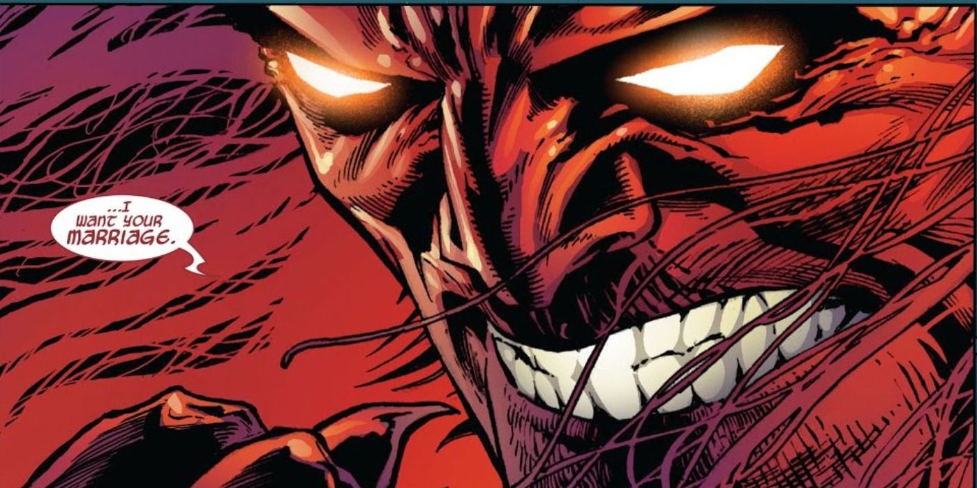 Mephisto bargaining for Peter&rsquo;s marriage in Marvel Comics.