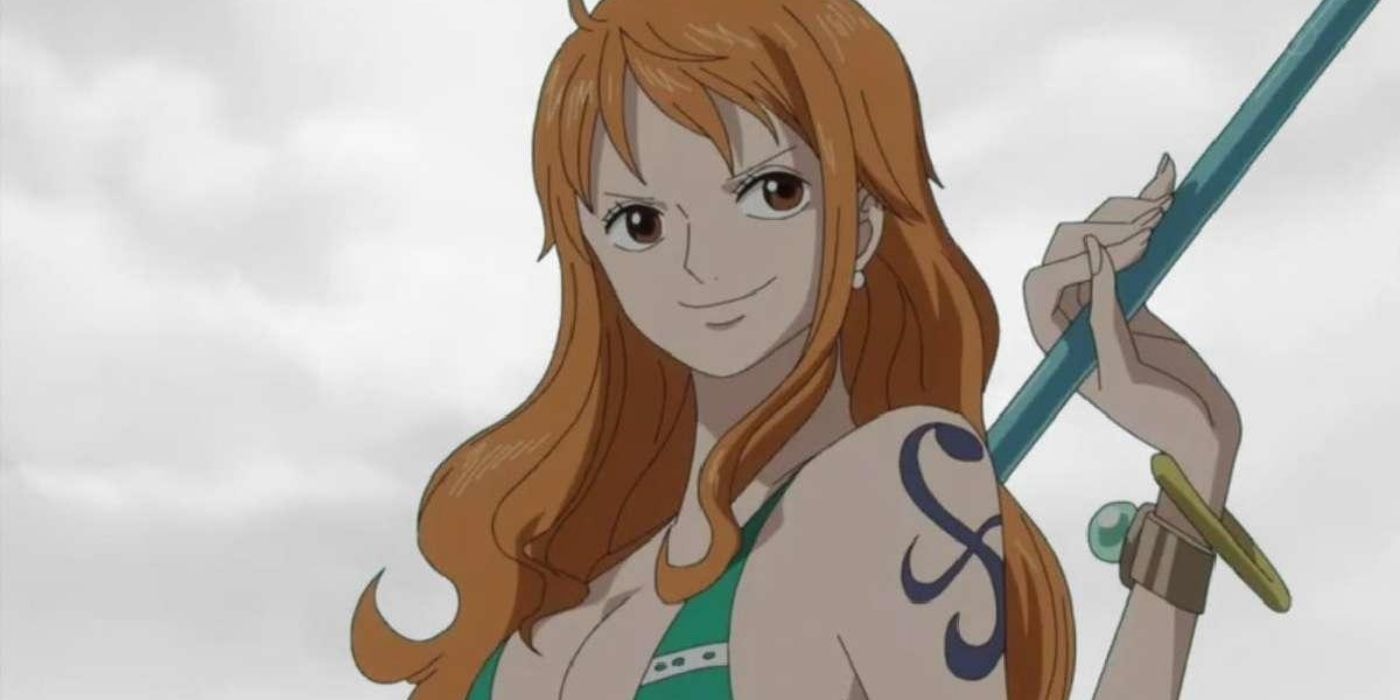 Nami smiling confidently in One Piece