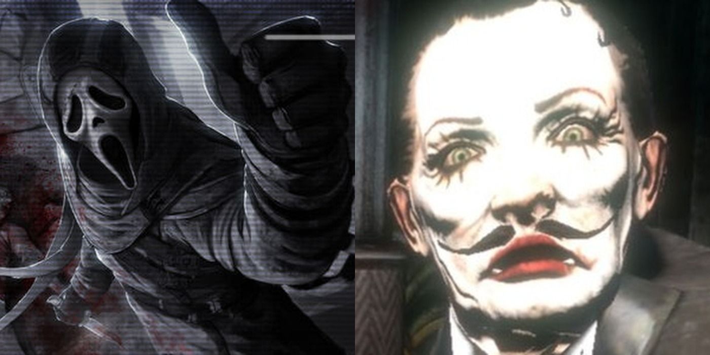 Split image of Ghostface in Dead by Daylight and Sander Cohen in Bioshock