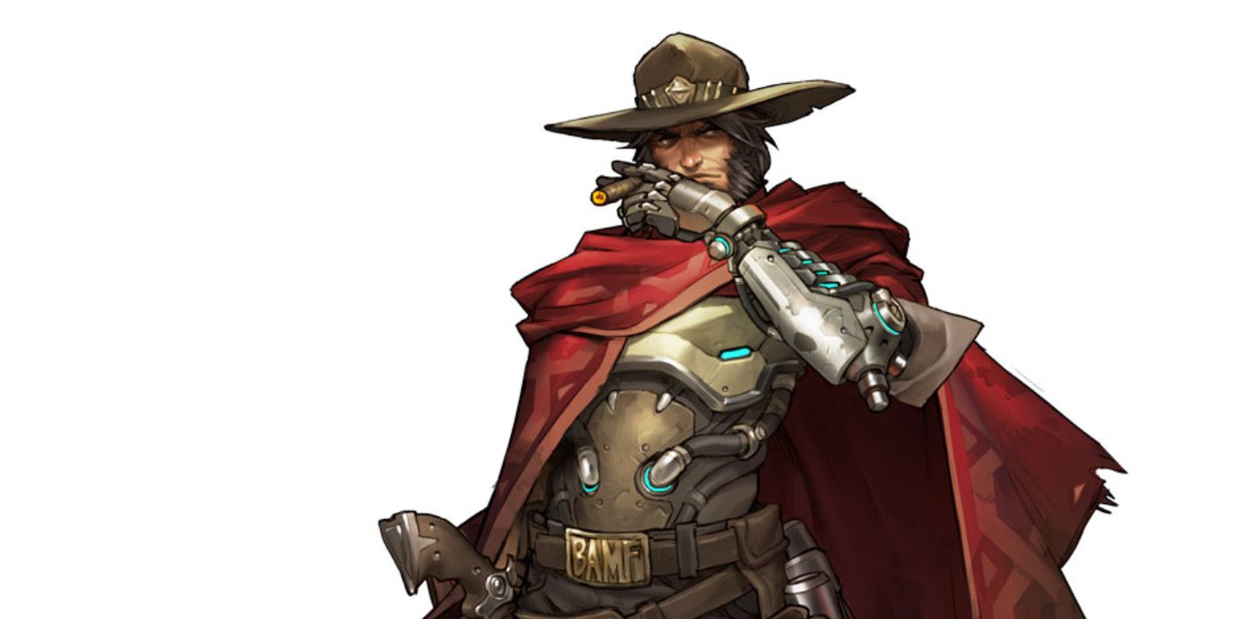 Concept art of Overwatch cowboy Cole Cassidy
