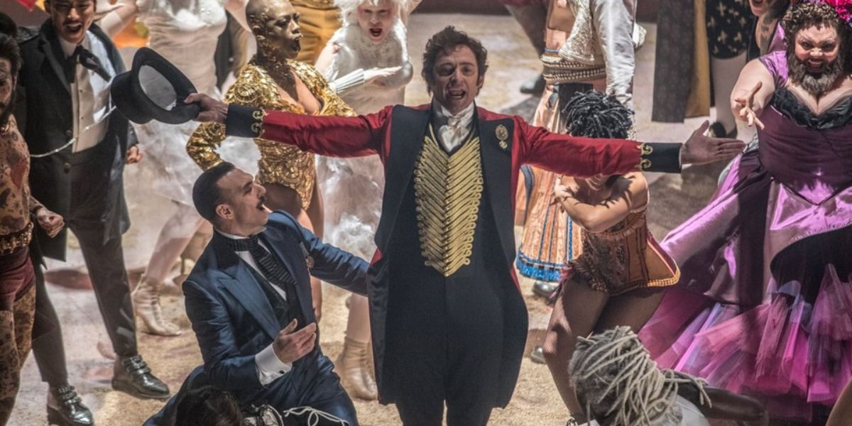 PT Barnum in the middle of a performance in The Greatest Showman