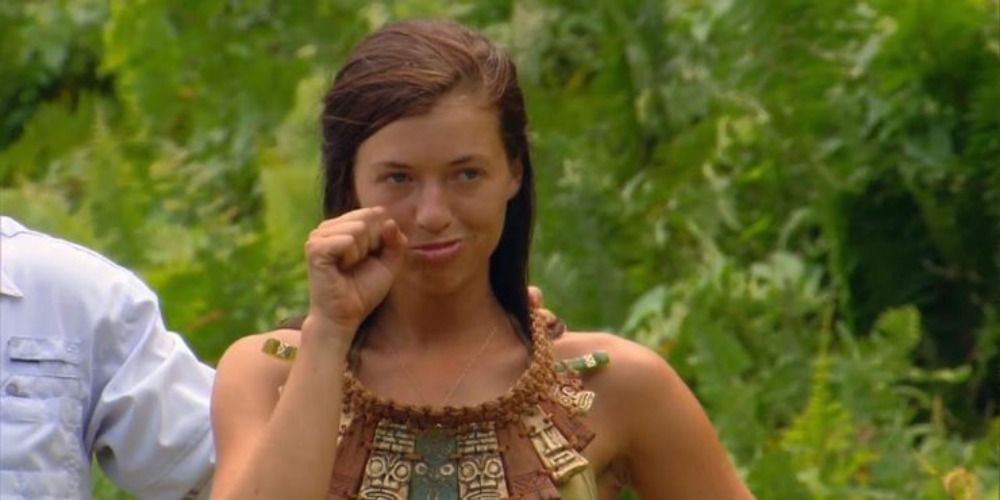 Parvati Shallow pouts on Survivor posing with first up