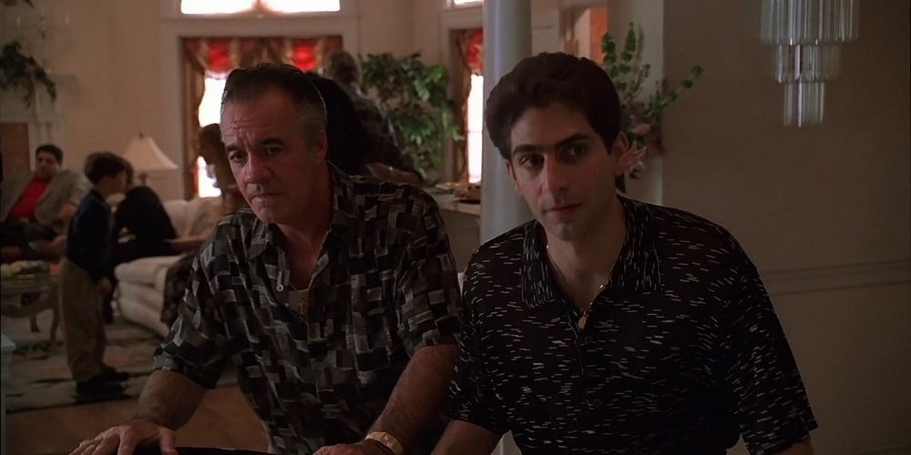 Paulie and Christopher make one of their regular collections in The Sopranos