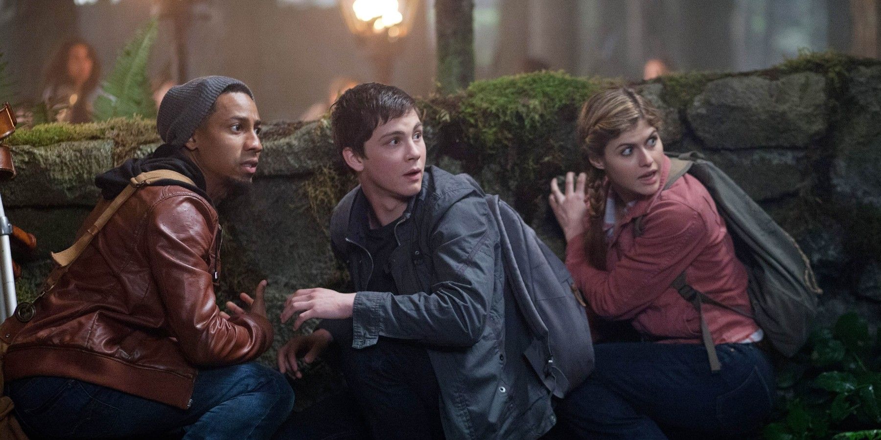 Percy and his friends hiding in Percy Jackson: Sea Of Monsters