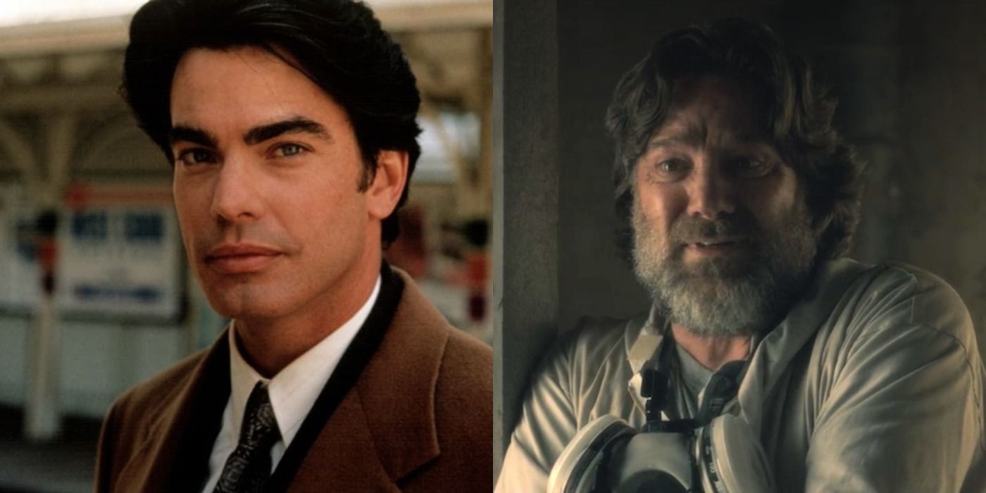 Split image showing acotr Peter Gallagher and Horace in The-Haunting-of-Hill-House