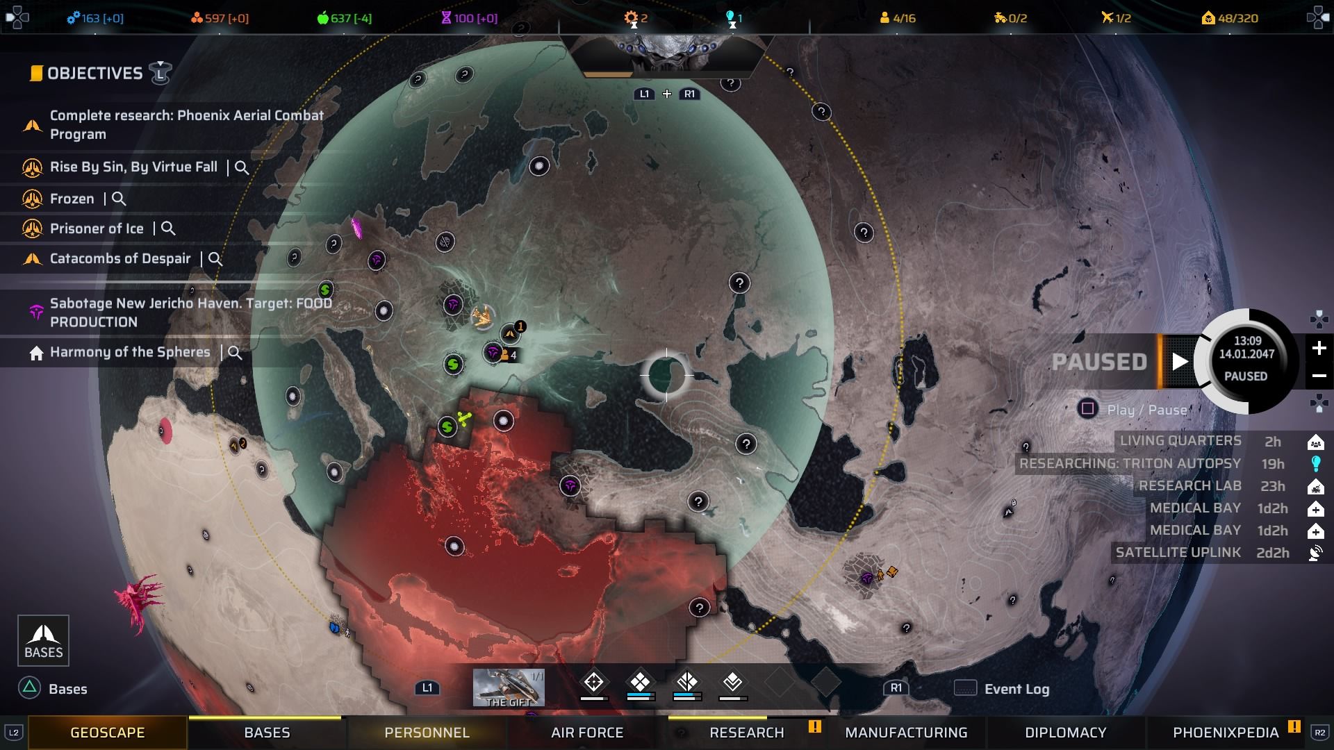 Phoenix Point Behemoth Edition Partially Explored Geoscape