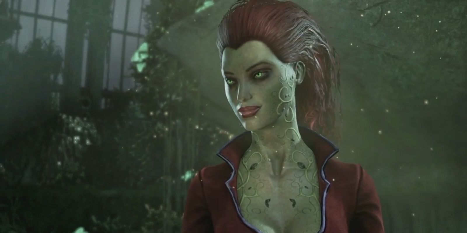 Poison Ivy no jardim botânico em Batman: Arkham Asylum