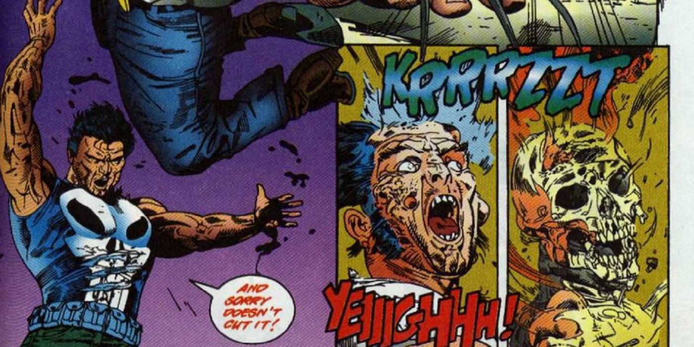 Punisher electrocutes Wolverine to death in Marvel comics.