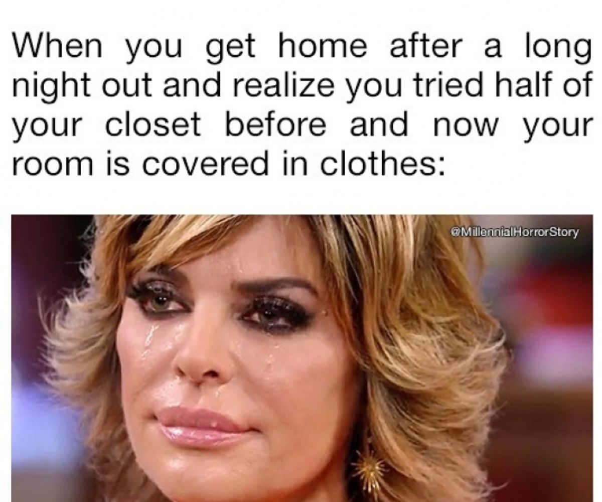 Meme of Lisa Rinna talking about clothing from RHOBH