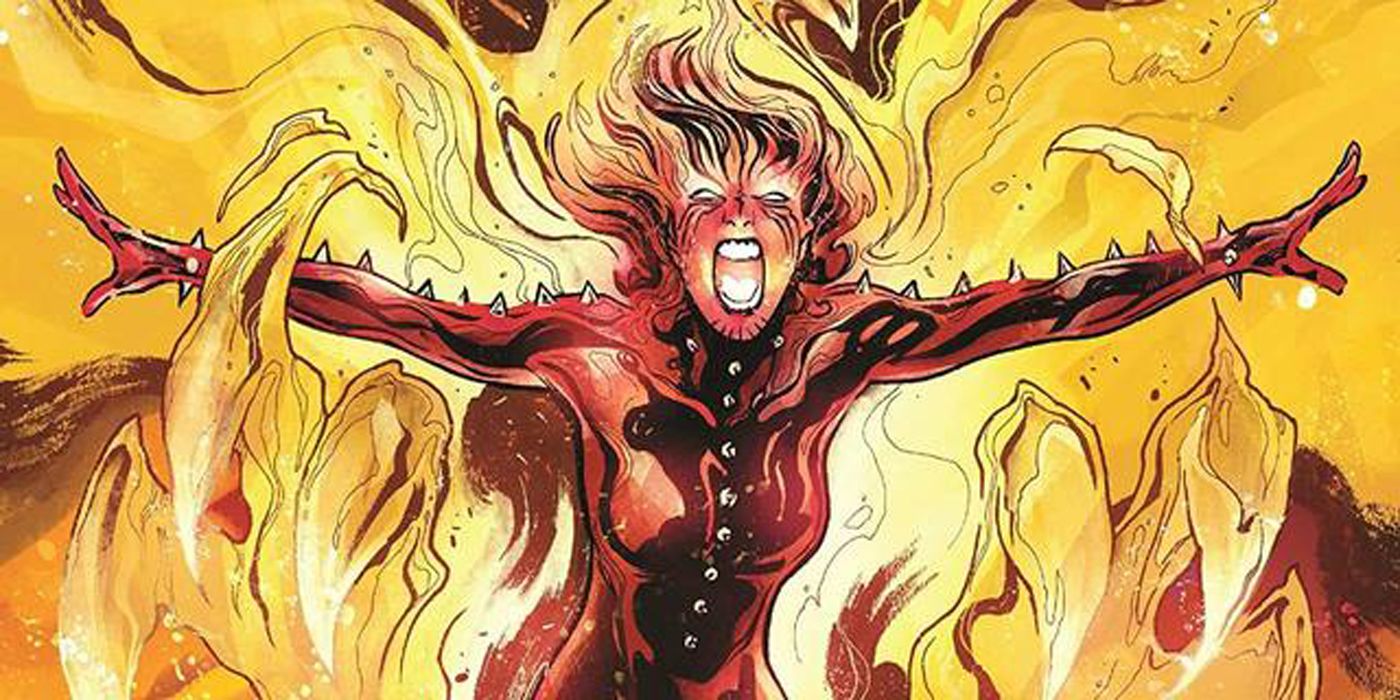 Rachel Summers using the Phoenix Force in Marvel Comics.