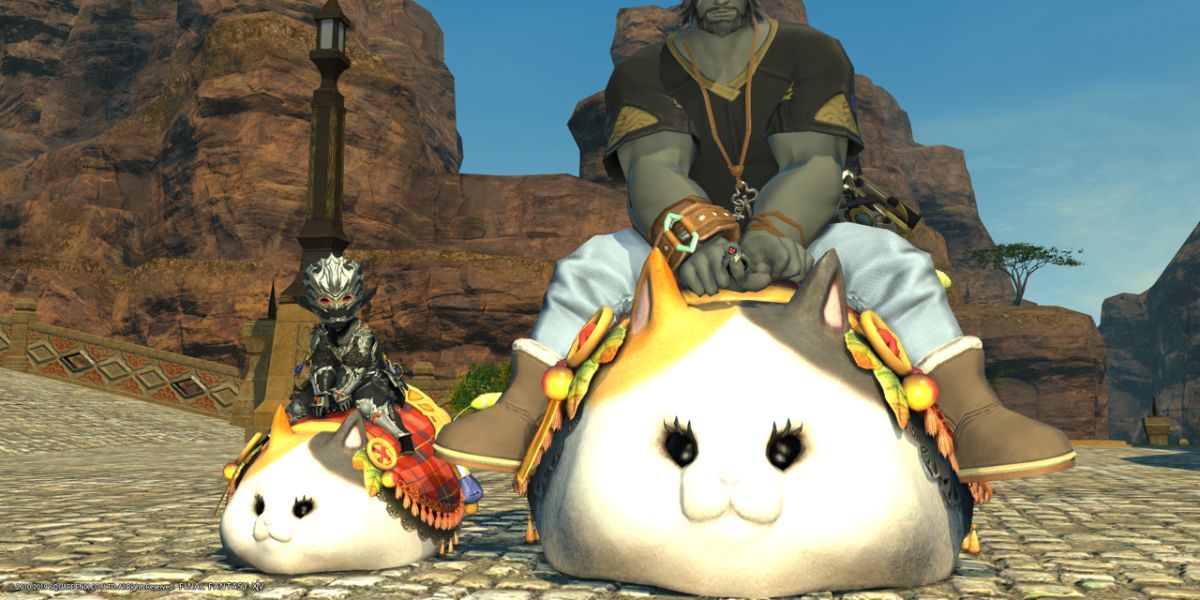 Fatter Cat and Fattest Cat mounts in Final Fantasy XIV.
