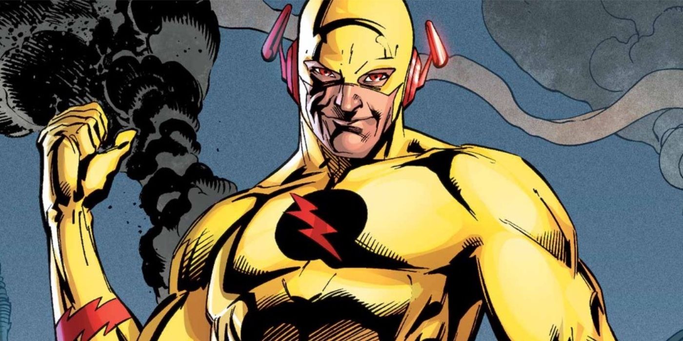 The Reverse-Flash smirking in the comics