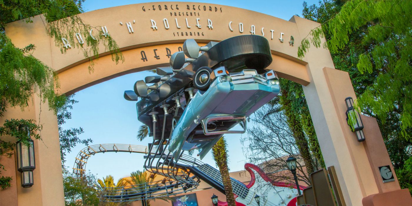 The entrance to Disney's Rock 'N' Roller Coaster