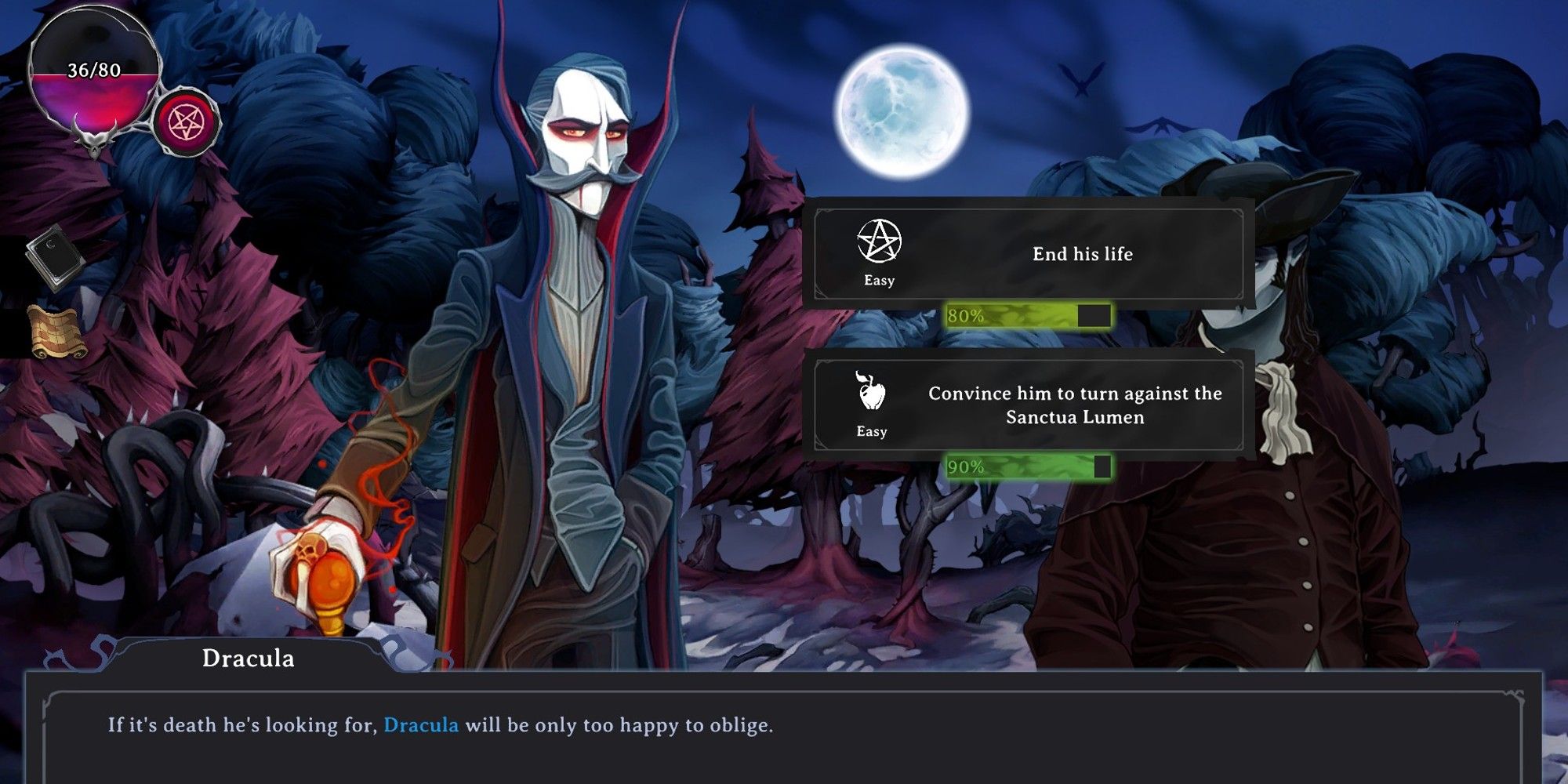 Players select a Disciple and make choices in Story Events in Rogue Lords