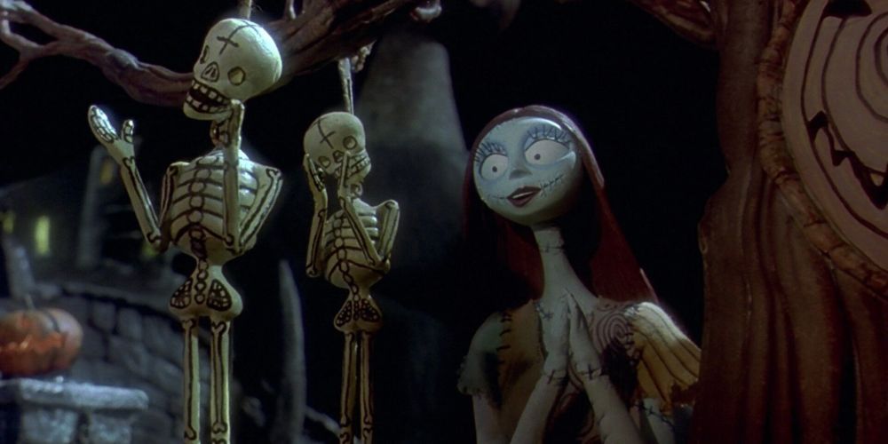 Sally smiling with her hands clasped in The Nightmare Before Christmas