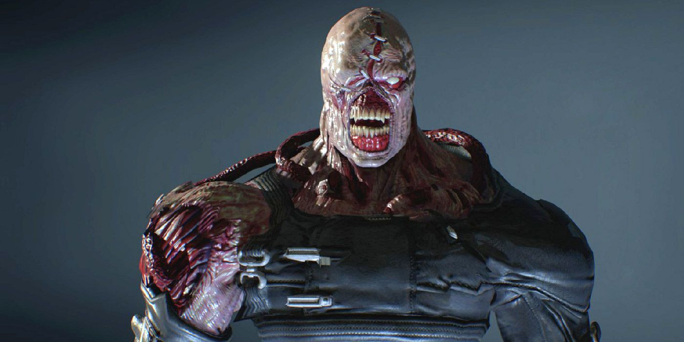 A portrait of the Nemesis bioweapon in Resident Evil 3