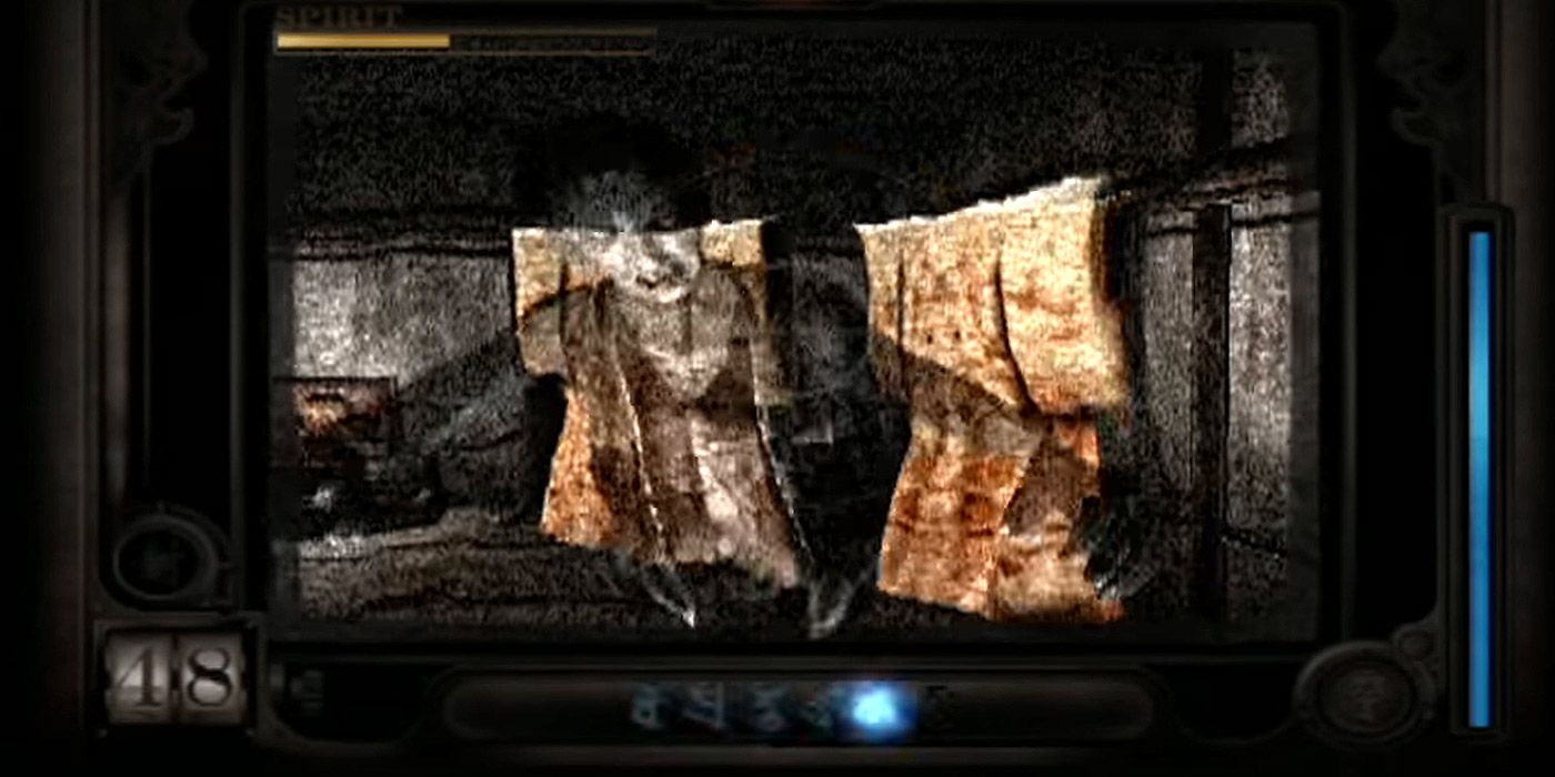 A player captures a ghost on a camera in Fatal Frame