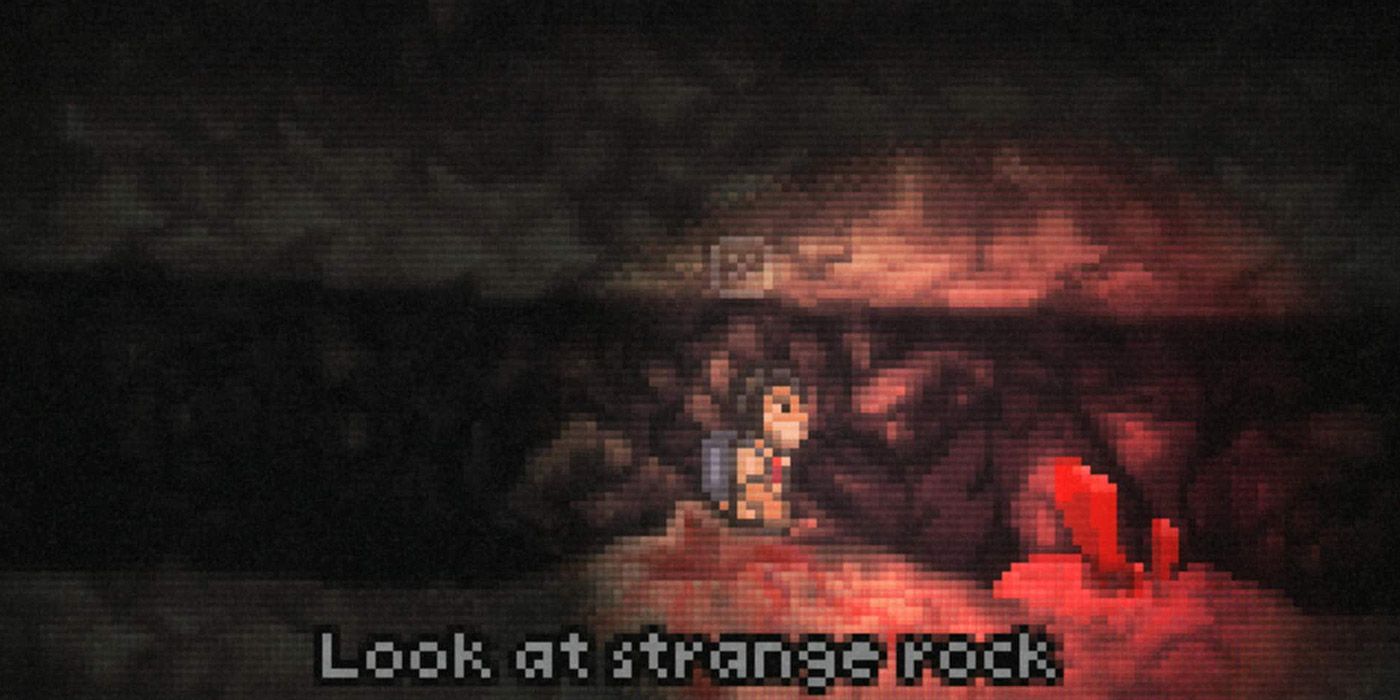 A player walking through a cave in Lone Survivor