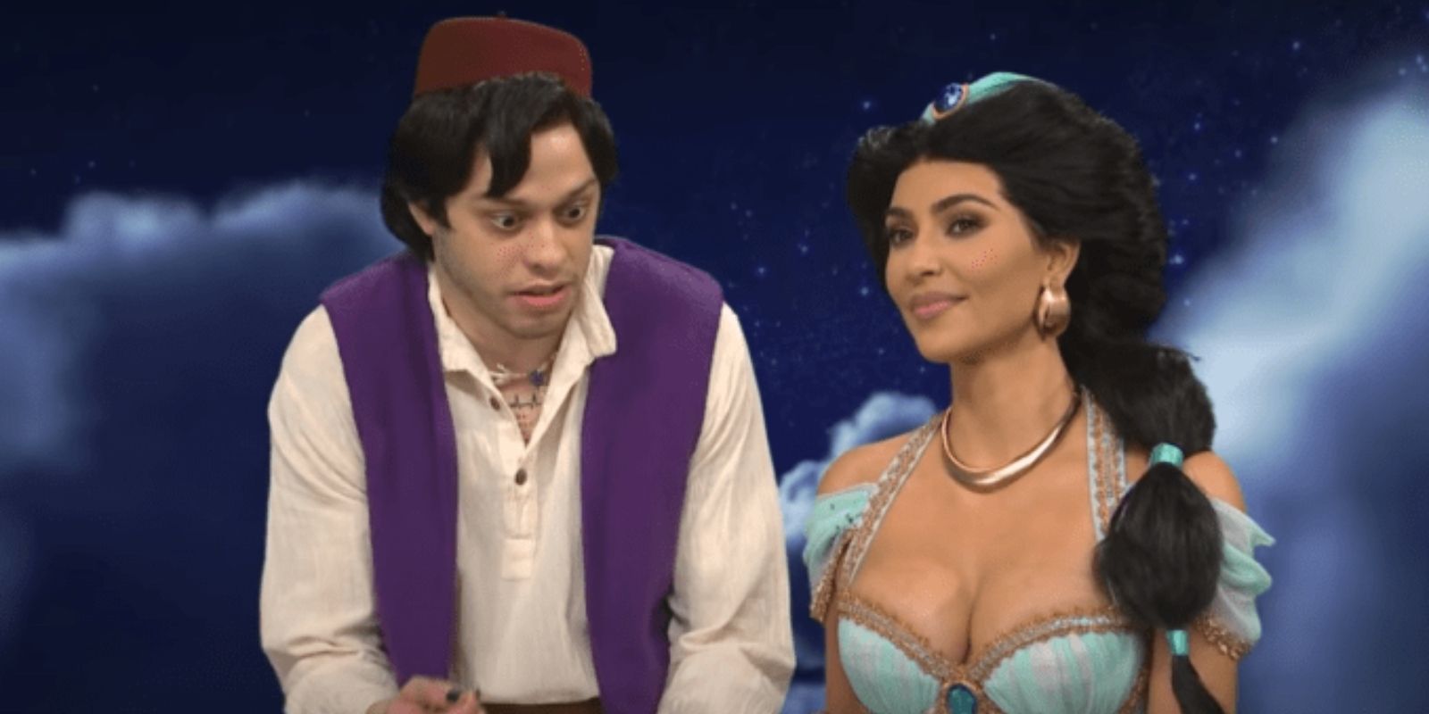 Pete Davidson and Kim Kardashian on Saturday Night Live