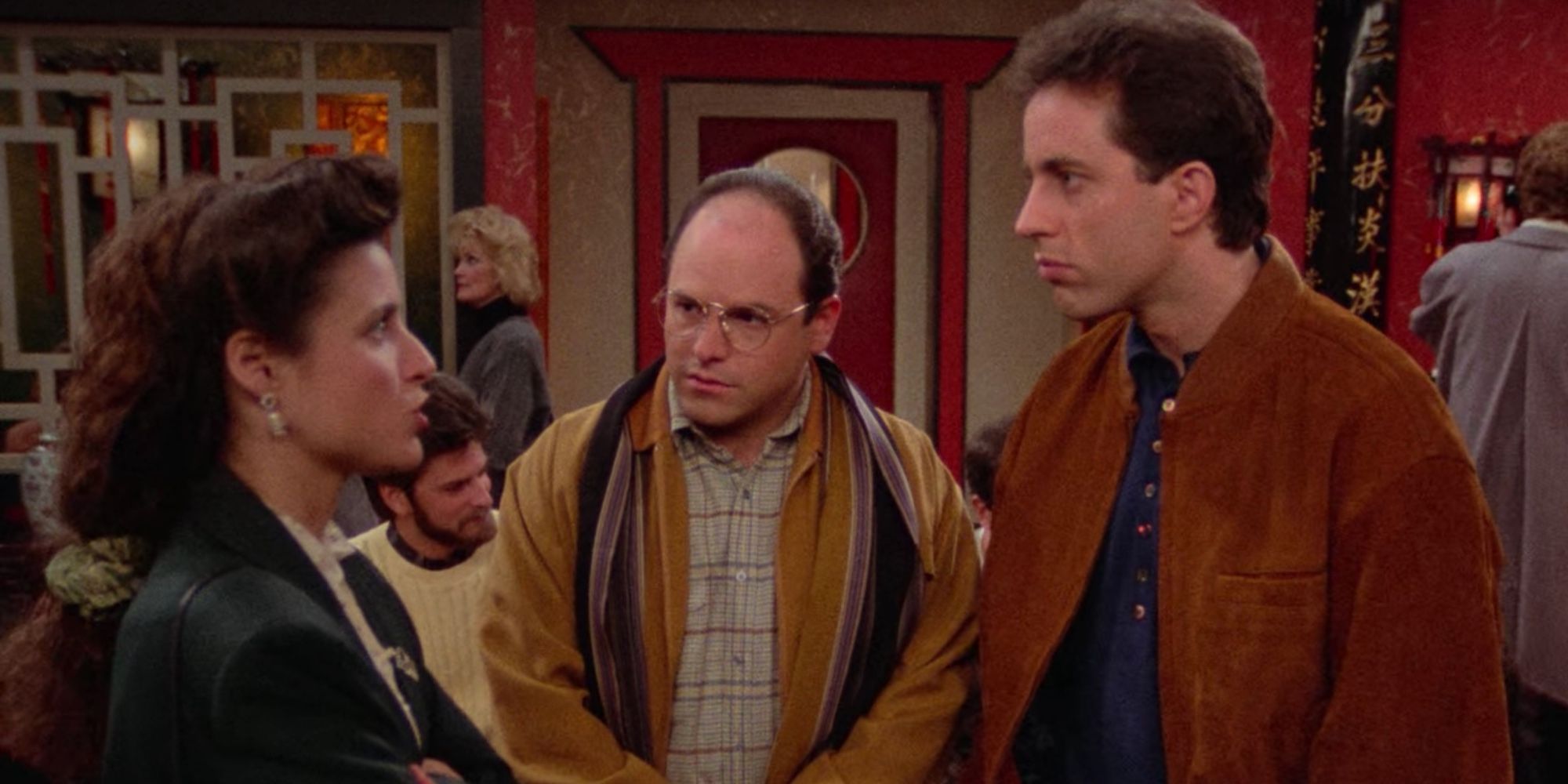 Elaine, George and Jerry in the Seinfeld episode, The Chinese Restaurant