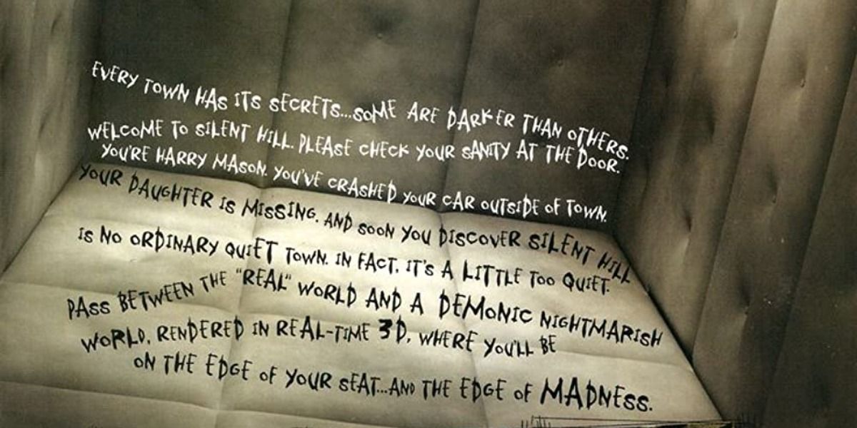 A message on the walls of a padded cell in an ad for Silent Hill.