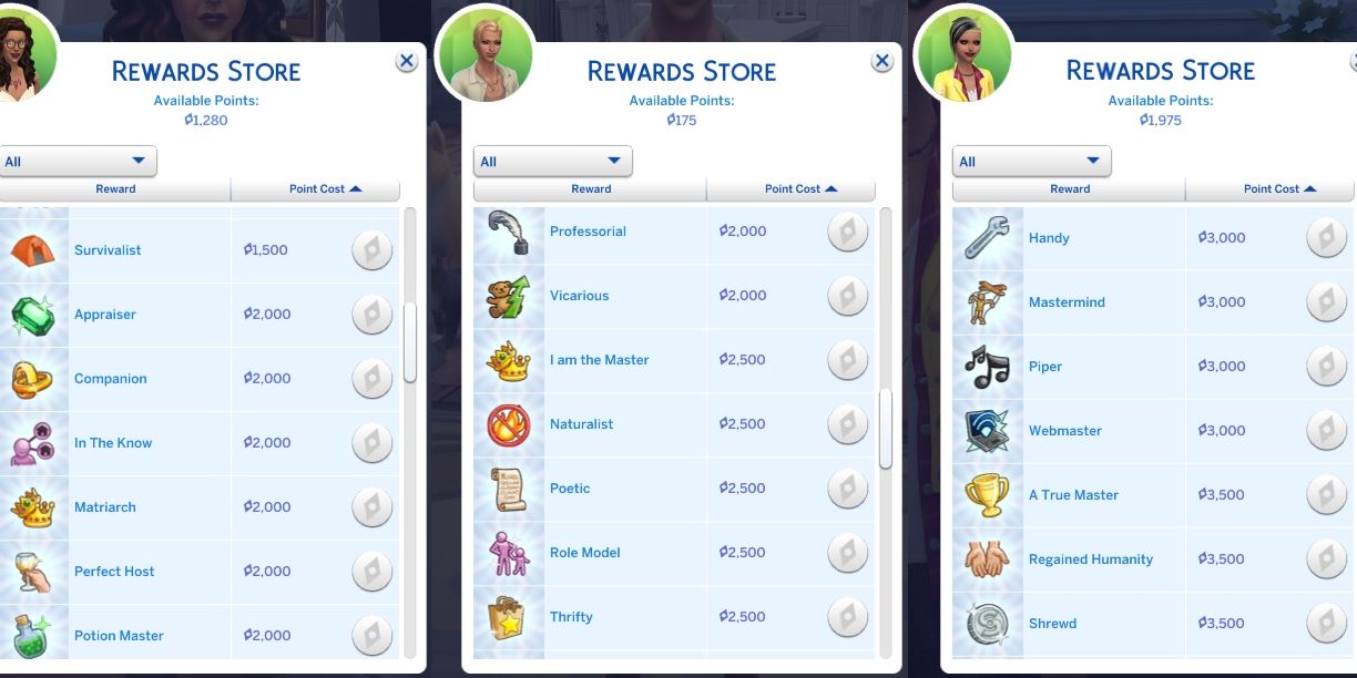 Sims 4 Rewards Store Traits