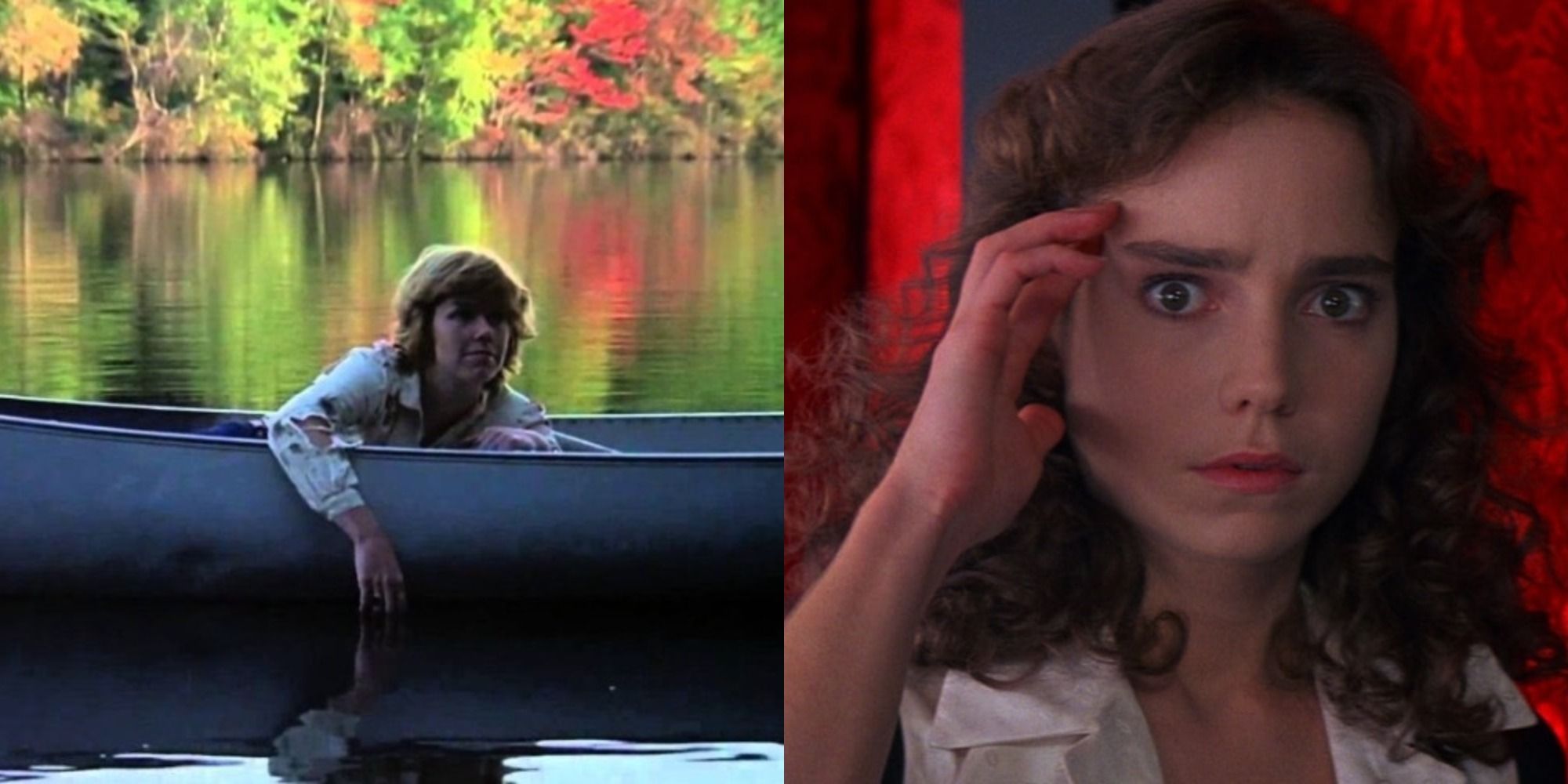 Alice in canoe in Friday the 13th split with Suzy in Suspiria