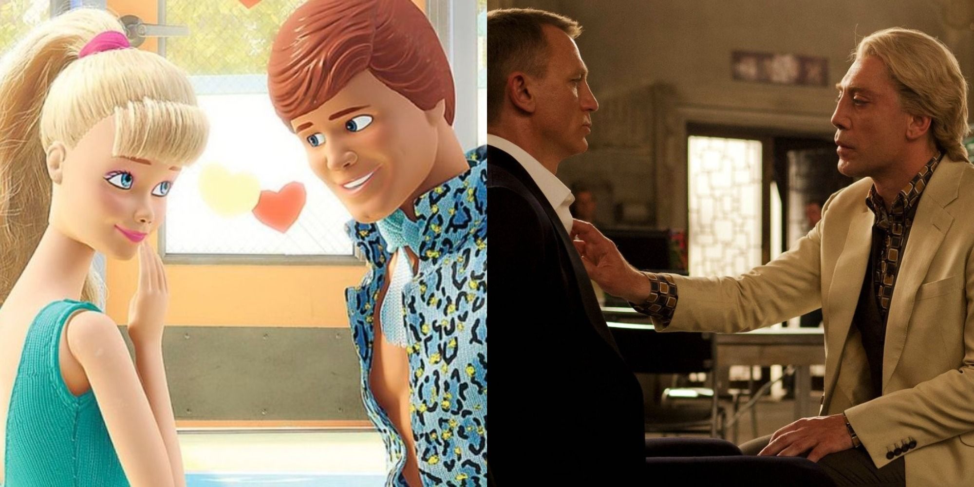Barbie & Ken in Toy Story 3 split with Bond and Silva in Skyfall