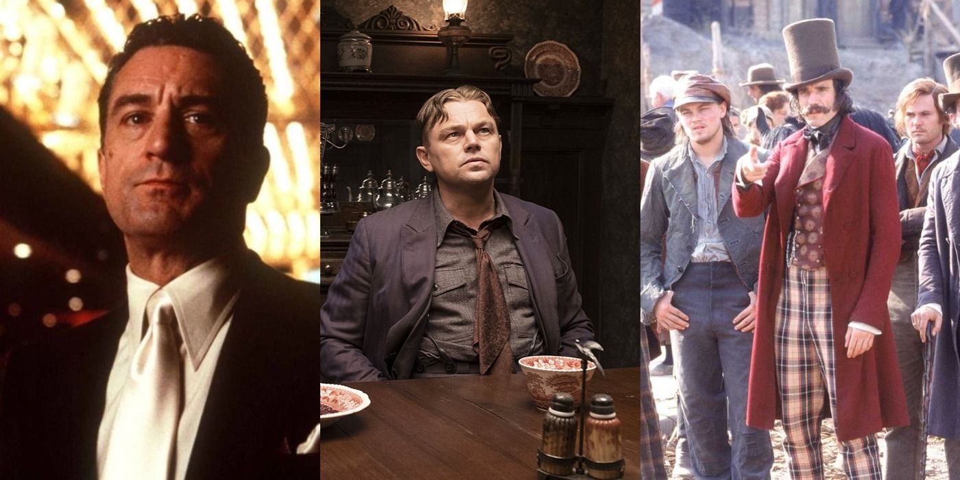 Split image of Ace in Casino, Leonardo DiCaprio in Killers of the Flower Moon, and Bill in Gangs of New York