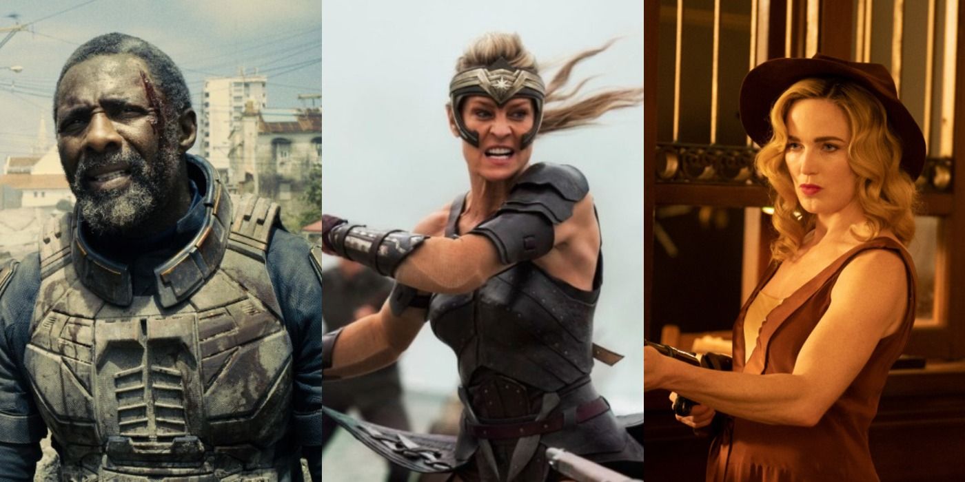 Split image of Bloodsport, Antiope and Sara Lance