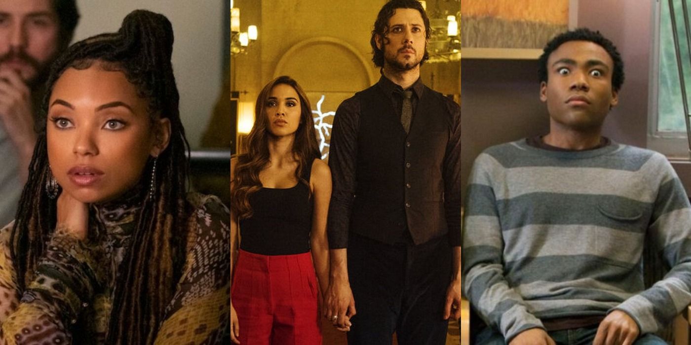 Split image of Dear White People, The Magicians and Community