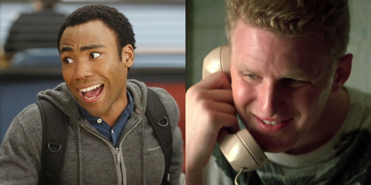Split image of Donald Glover in Community and Michael Rapaport in True Romance