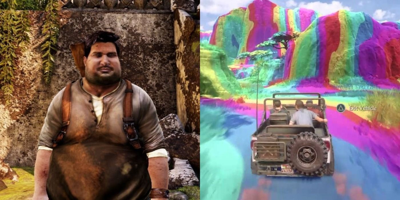 Split image of Donut Drake and the Rainbow Schematic in Uncharted