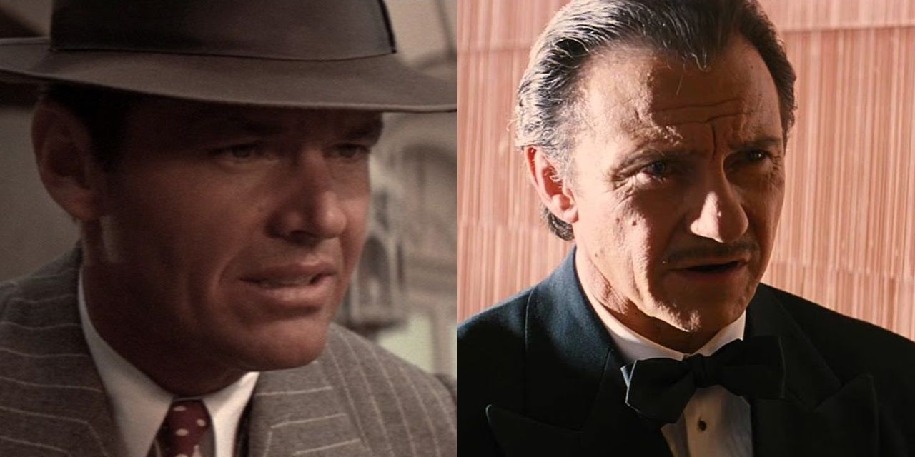 Split image of Jack Nicholson in Chinatown and Harvey Keitel in Pulp Fiction