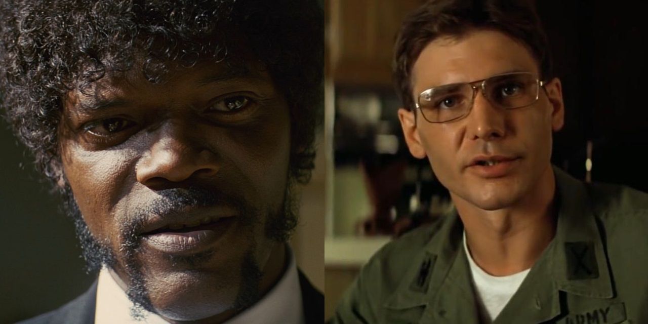 Split image of Samuel L Jackson in Pulp Fiction and Harrison Ford in Apocalypse Now