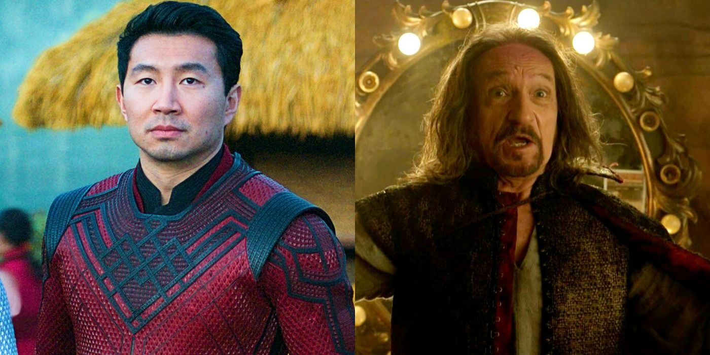 Split image of Shang-Chi and Trevor in Shang-Chi and the Legend of Ten Rings