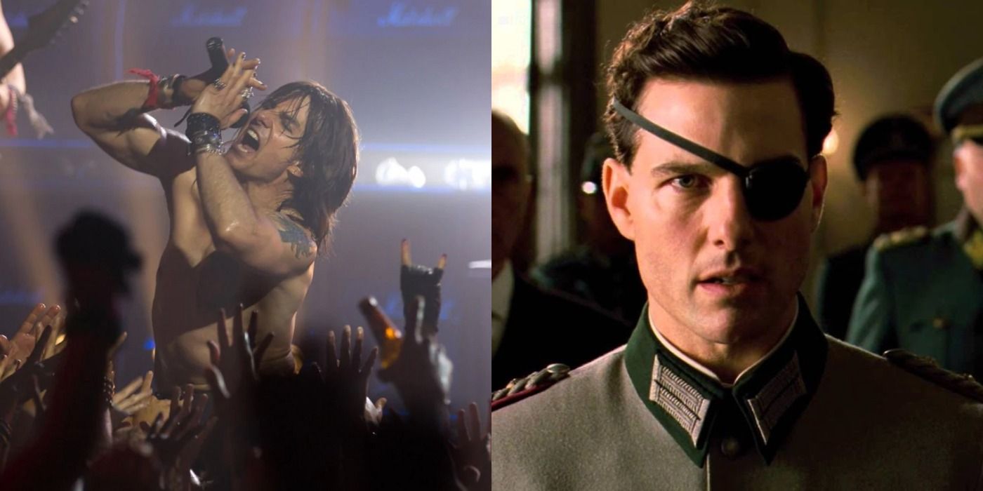 Split image of Stacee in Rock of Ages and Colonel von Strauffenberg in Valkyrie