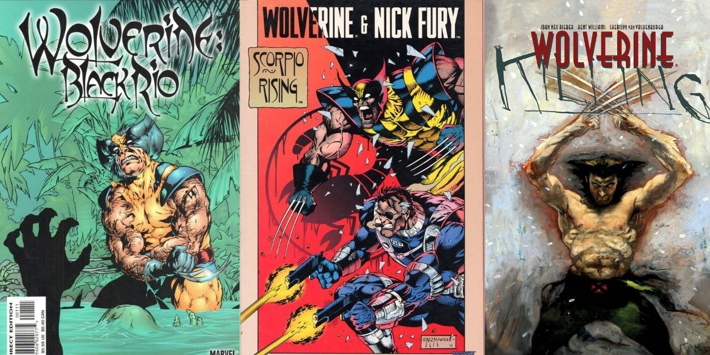 Split images of Wolverine comics from the 1990s