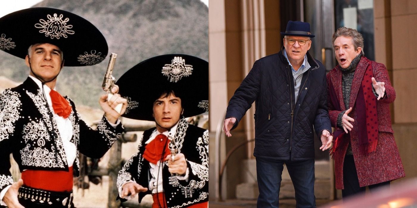 Steve Martin and Martin Short in Three Amigos and Only Murders in the Building.