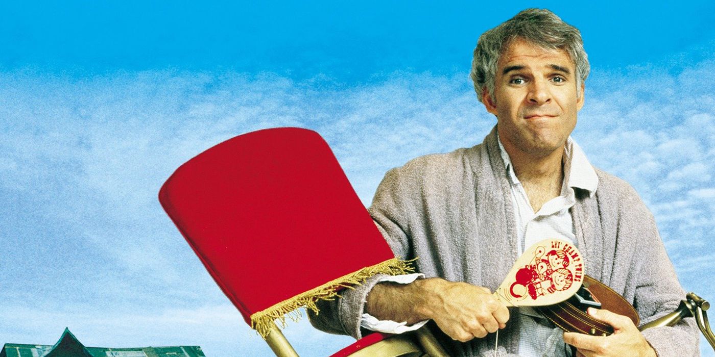 Steve Martin leaving his house with his chair in The Jerk.