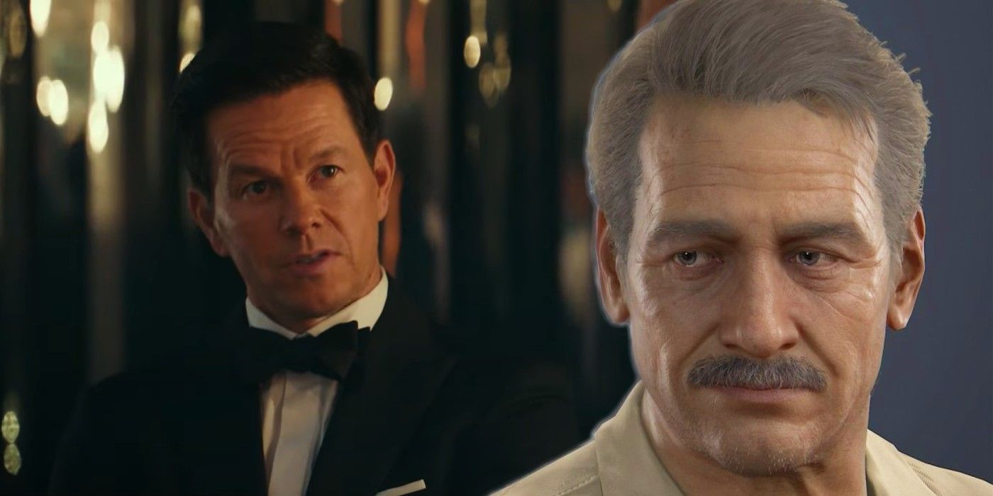 Split image of Sully from movie and video game