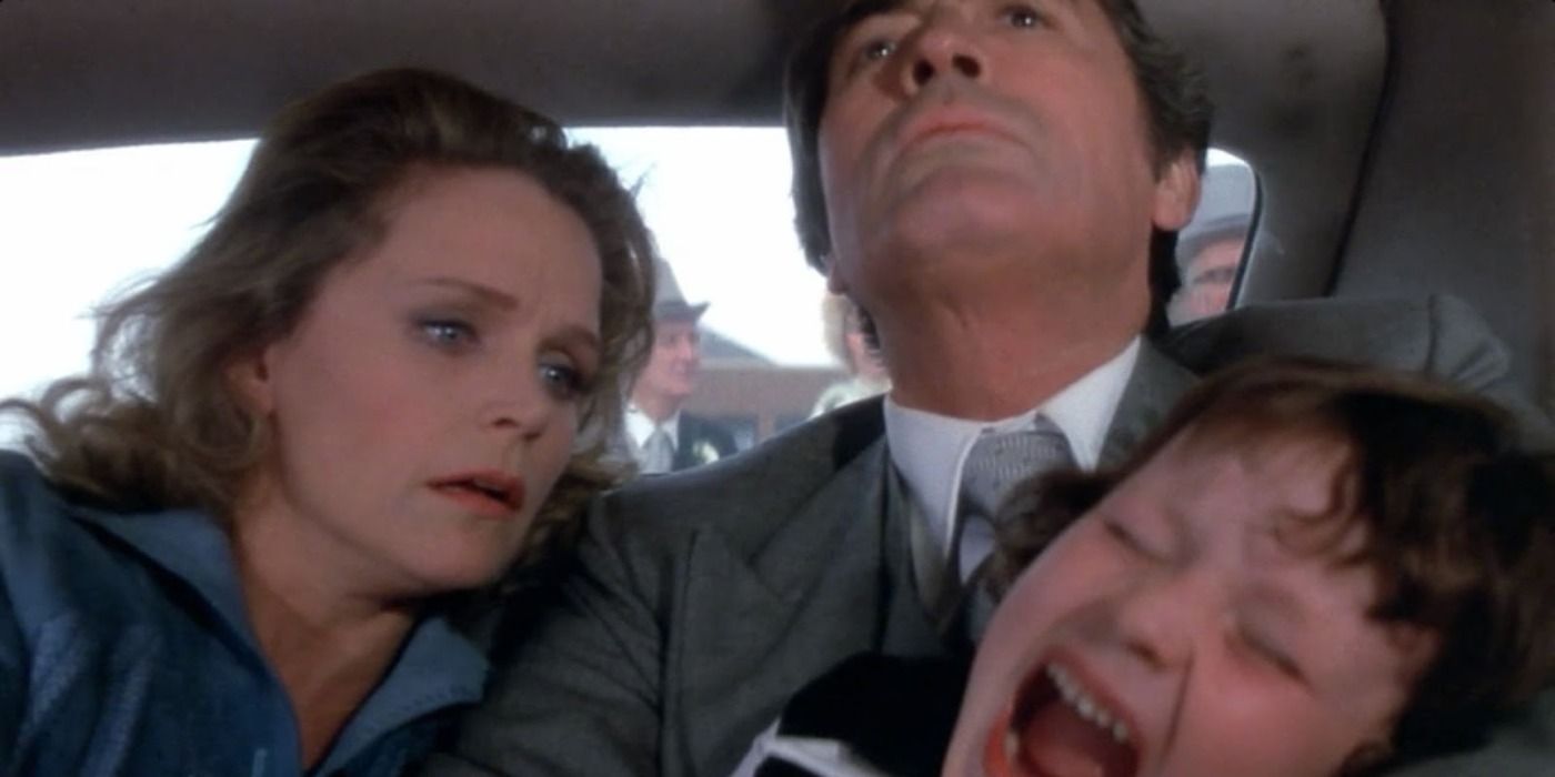 Damien Thorne and family in the car in The Omen.