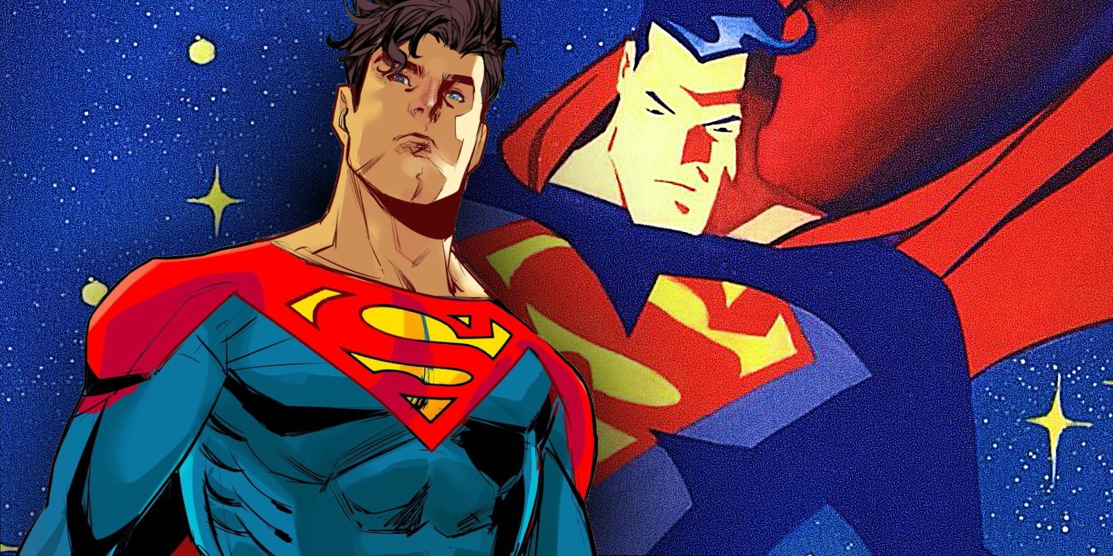 Blended image of Superman and Jon Kent