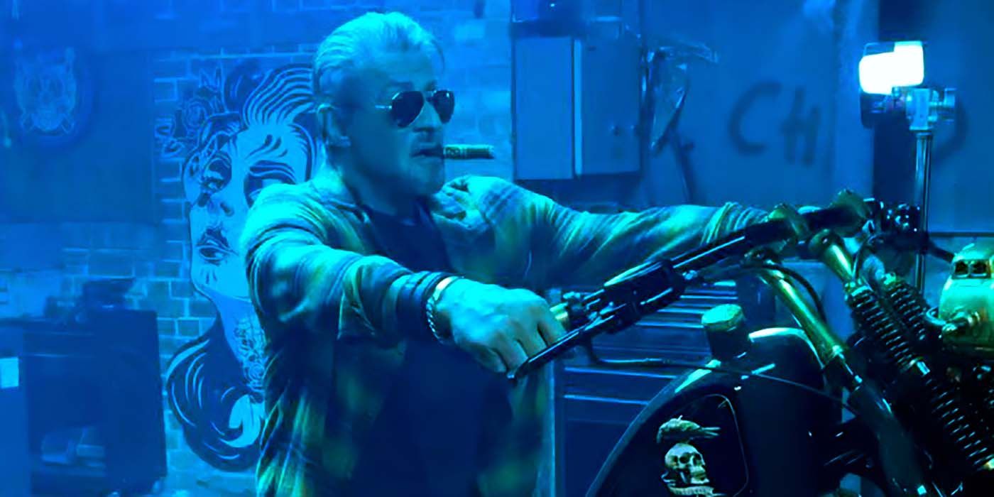 Sylvester Stallone Revs Up A Motorcycle In Expendables 4 Set Video