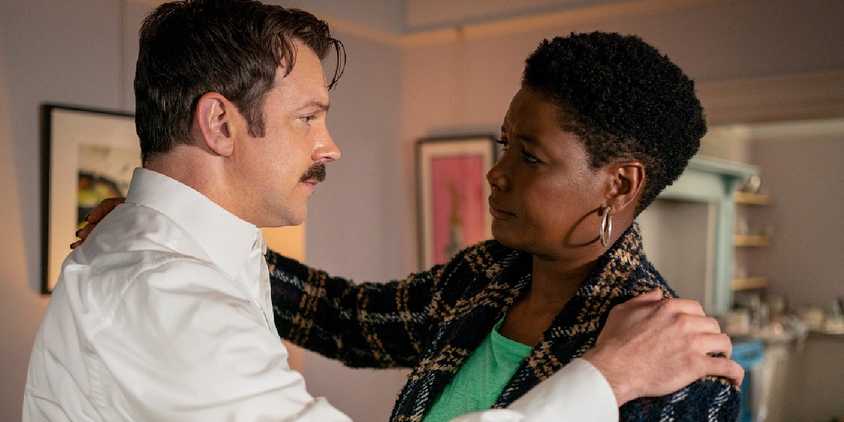 Ted Lasso and Dr. Sharon in Ted Lasso