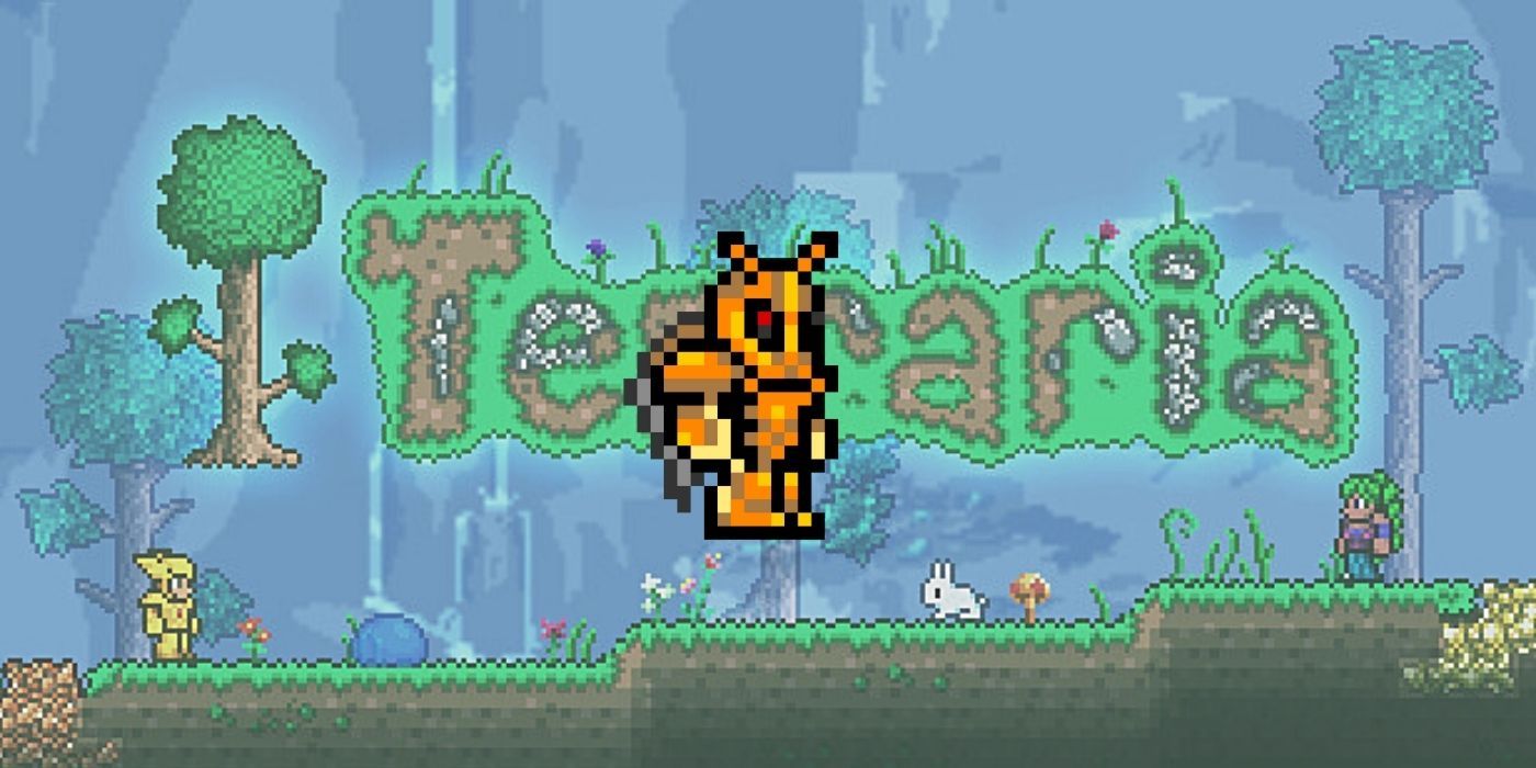 The Bee Armor against a Terraria background