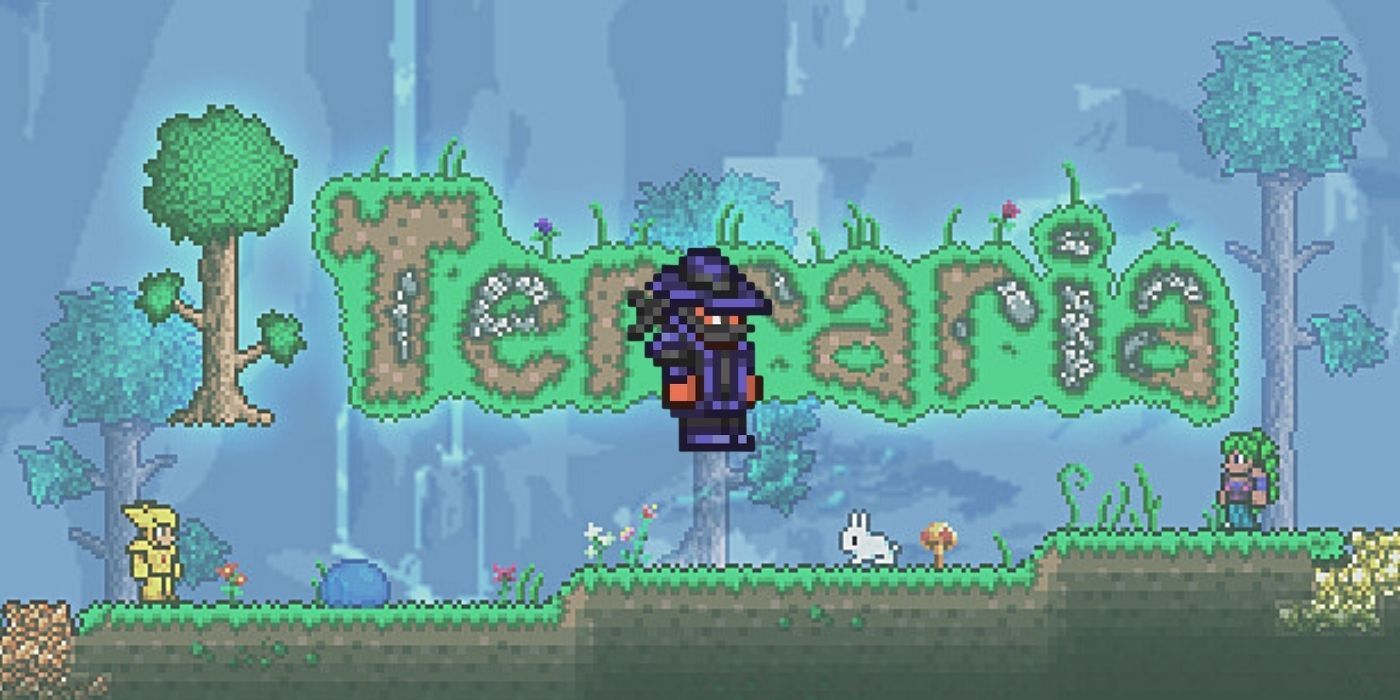 The Obsidian Armor against a Terraria background